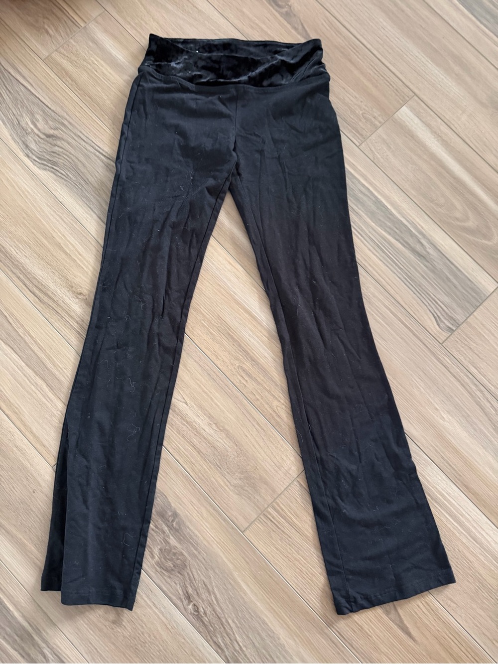 SO Black Velvet Waist Yoga Pants